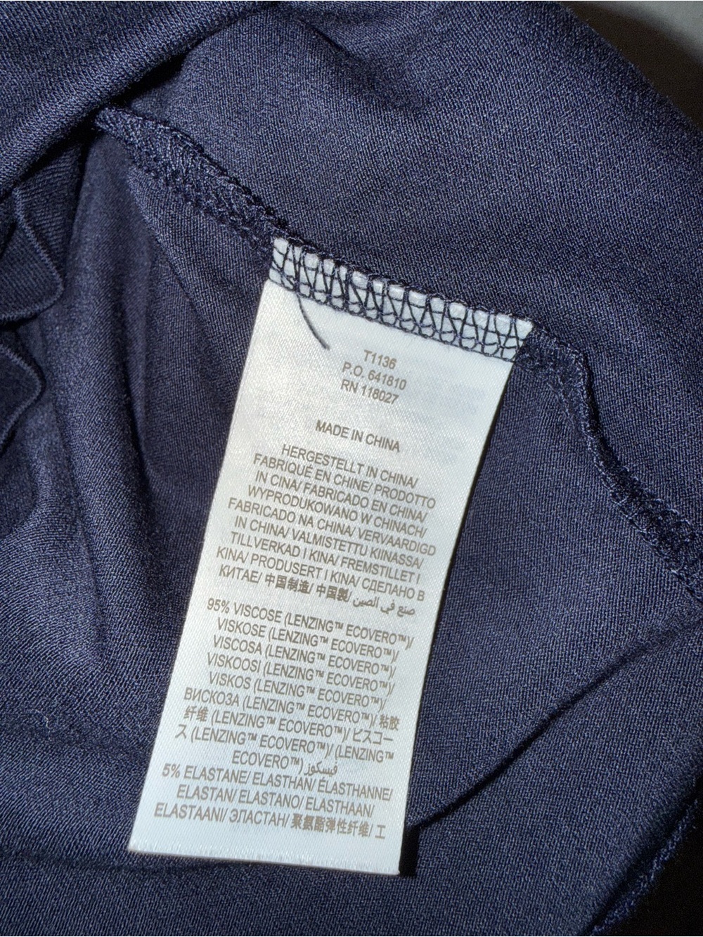 Boden Navy Ruffled Yoke Button-Down Blouse - Picture 4 of 7